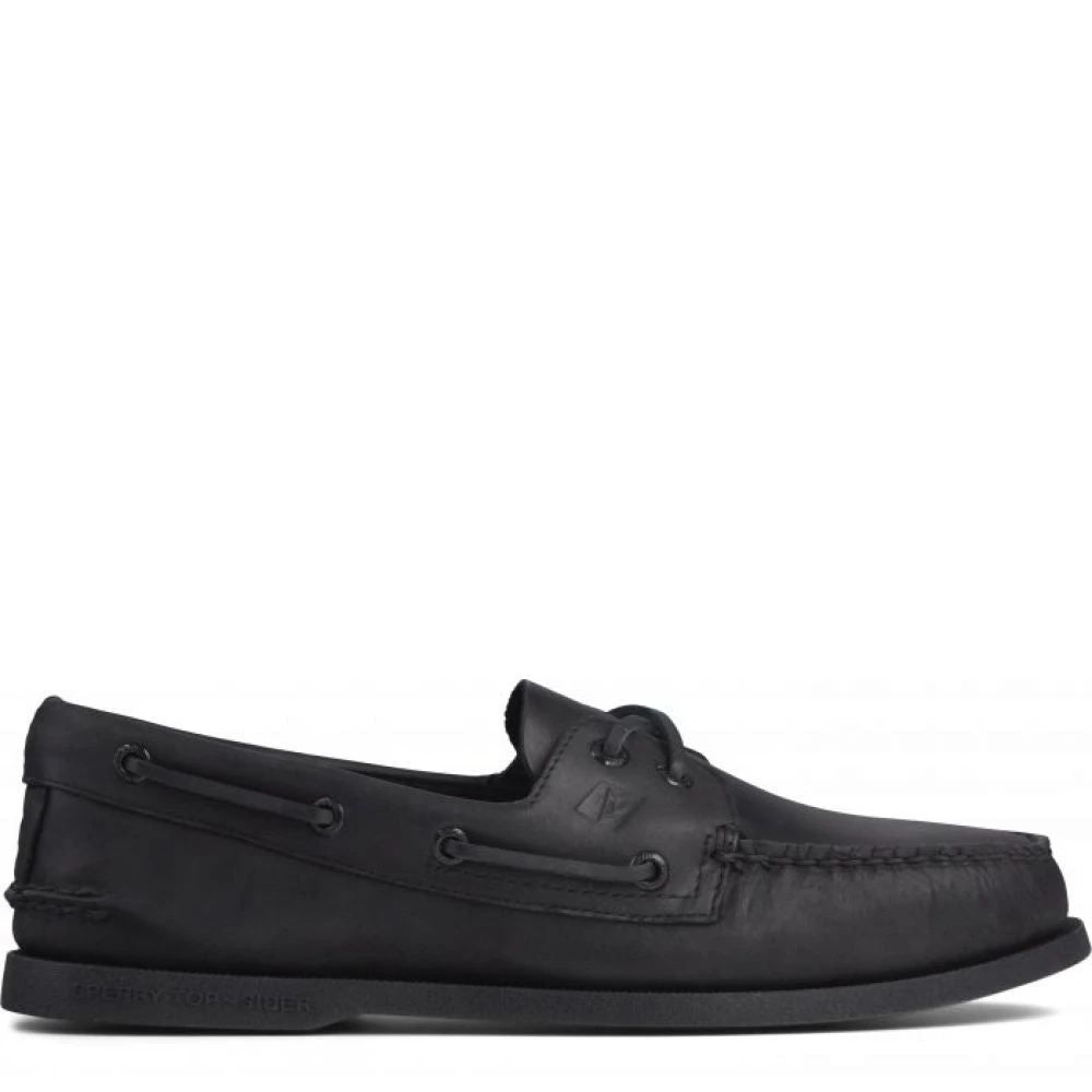 Sperry Men's Authentic Original Leather Boat Shoe In Black 3 Sperry Men's Authentic Original Leather Boat Shoe In Black