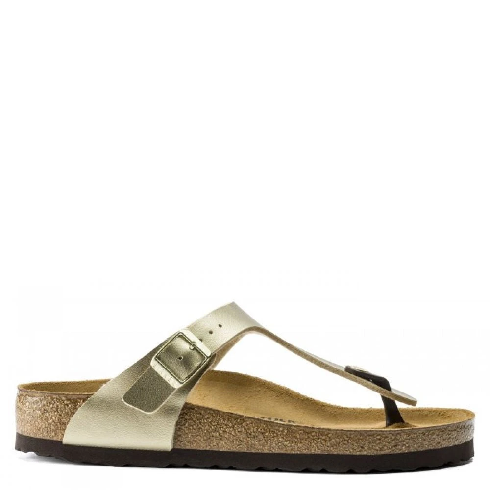 Birkenstock Women's Gizeh Birko-Flor In Gold 3 Birkenstock Women's Gizeh Birko-Flor In Gold
