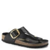 Birkenstock Women's Big Buckle Gizeh Natural Leather Patent In Black
