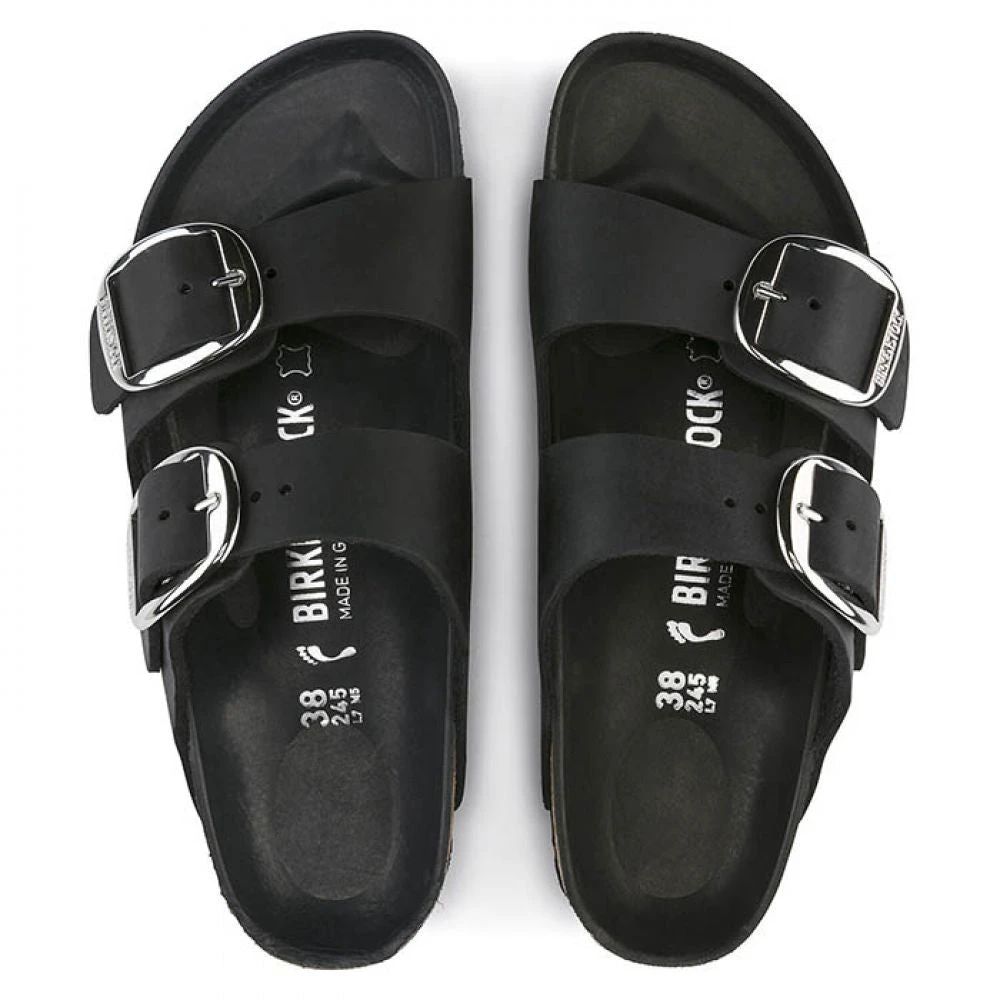 Birkenstock Women's Arizona Big Buckle Oiled Leather In Black (Narrow Width) 5 Birkenstock Women's Arizona Big Buckle Oiled Leather In Black (Narrow Width) - Image 3