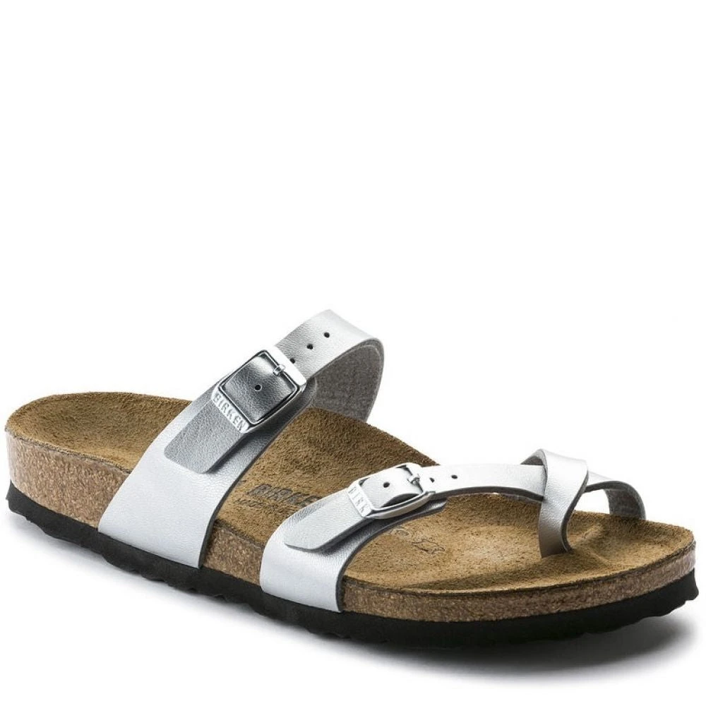 Birkenstock Mayari Birko-Flor In Silver 4 Birkenstock Mayari Birko-Flor In Silver - Image 2