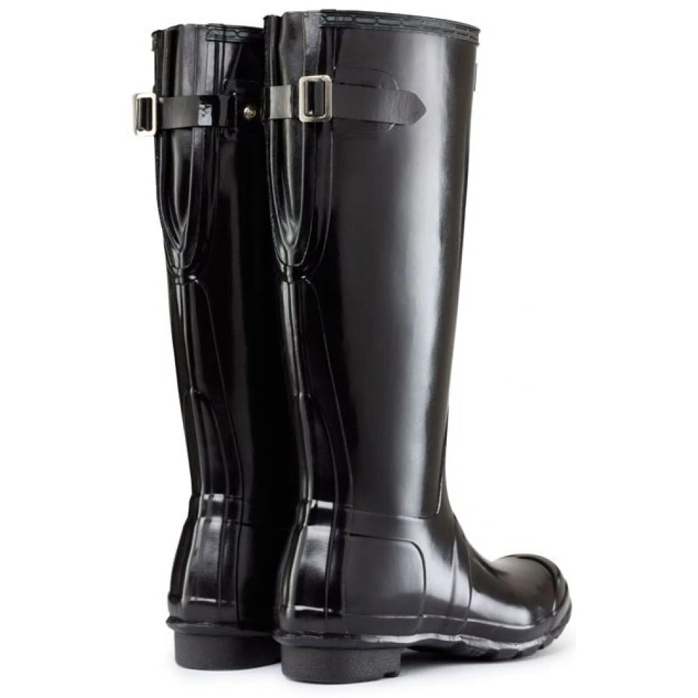 Hunter Women's Original Back Adjustable Gloss Rain Boots In Black 5 Hunter Women's Original Back Adjustable Gloss Rain Boots In Black - Image 3