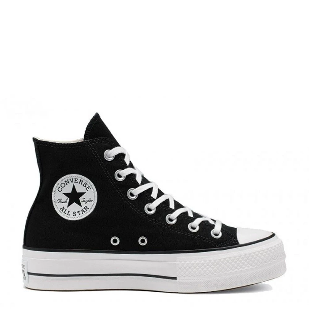 Converse Women's Chuck Taylor All Star Canvas Platform Hi In Black/White/White 3 Converse Women's Chuck Taylor All Star Canvas Platform Hi In Black/White/White