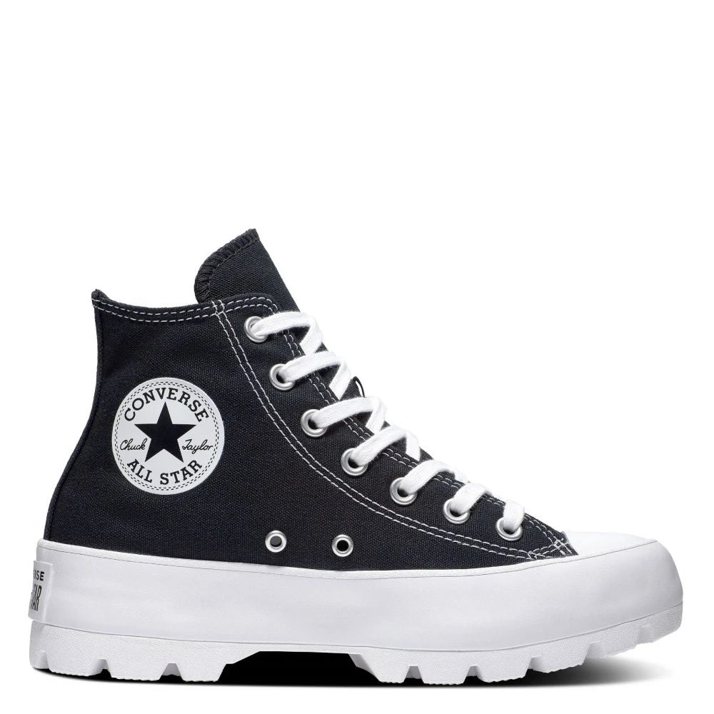 Converse Women's Chuck Taylor All Star Lugged Hi Top In Black/White/Black 3 Converse Women's Chuck Taylor All Star Lugged Hi Top In Black/White/Black