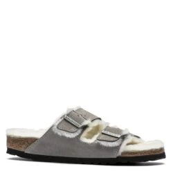 Birkenstock Women's Arizona Shearling In Stone Coin