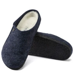Birkenstock Men's Zermatt Shearling Wool Felt In Dark Blue -Shoe Luxe Shop BI 1017535 2098 4 1100x