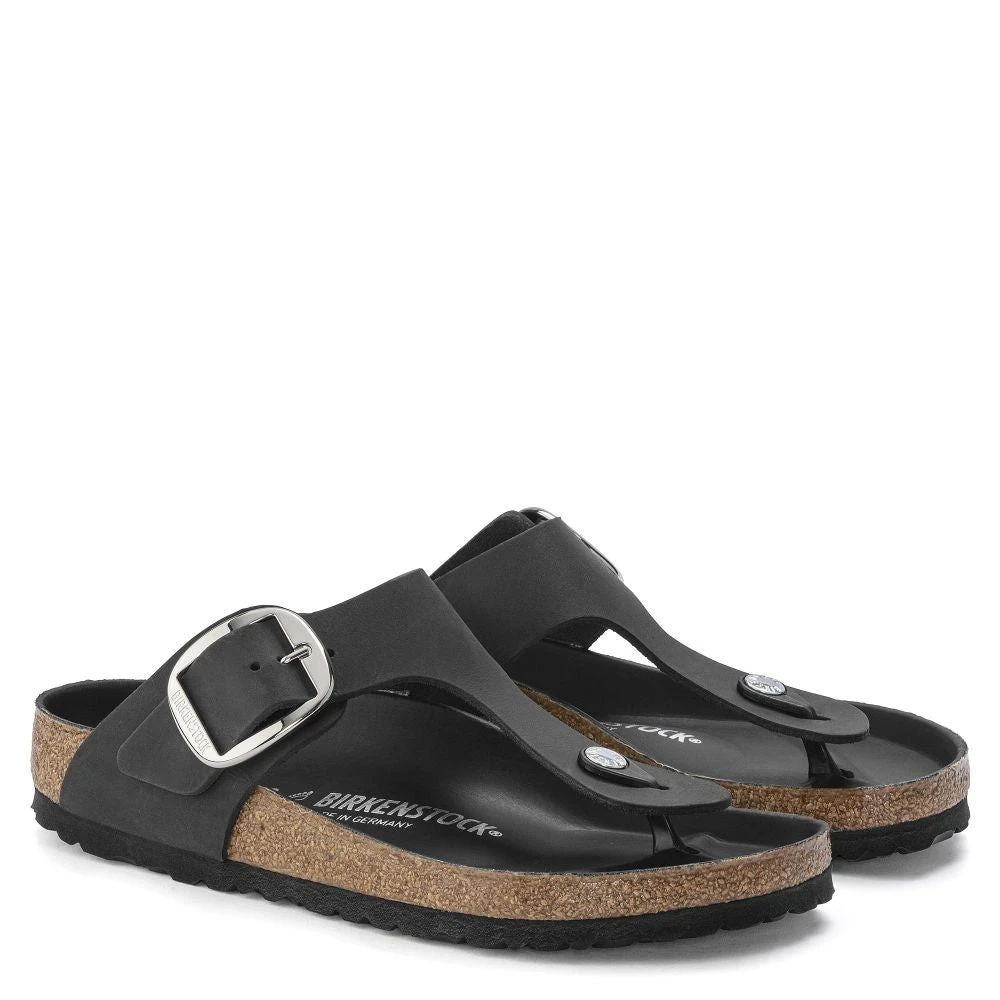 Birkenstock Women's Gizeh Big Buckle Oiled Leather In Black 4 Birkenstock Women's Gizeh Big Buckle Oiled Leather In Black - Image 2