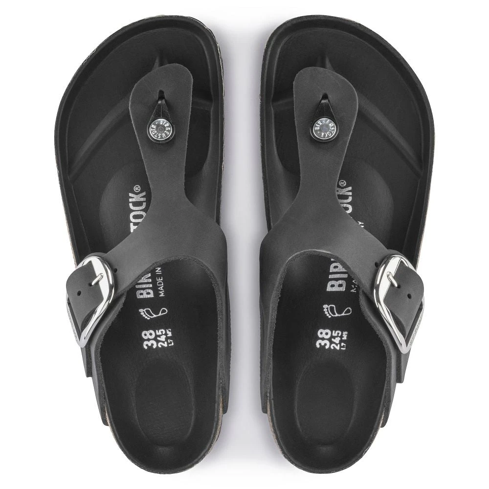 Birkenstock Women's Gizeh Big Buckle Oiled Leather In Black 5 Birkenstock Women's Gizeh Big Buckle Oiled Leather In Black - Image 3