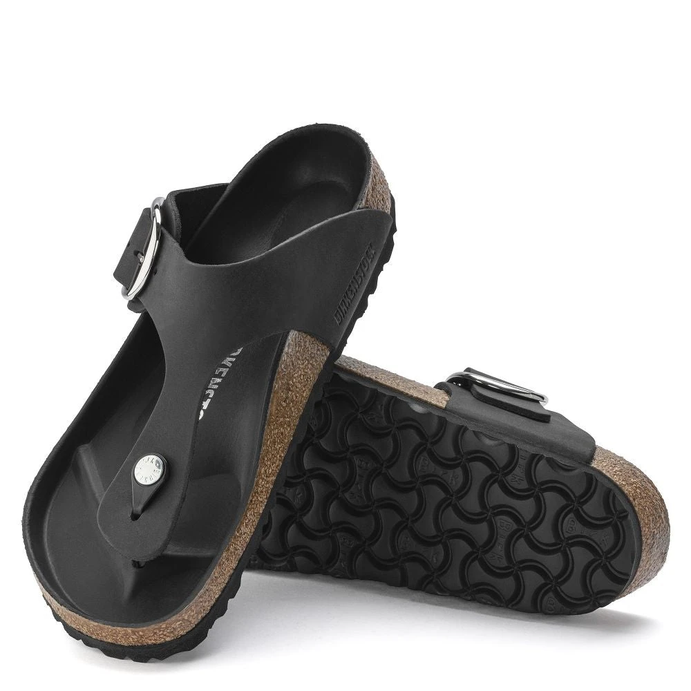 Birkenstock Women's Gizeh Big Buckle Oiled Leather In Black 6 Birkenstock Women's Gizeh Big Buckle Oiled Leather In Black - Image 4