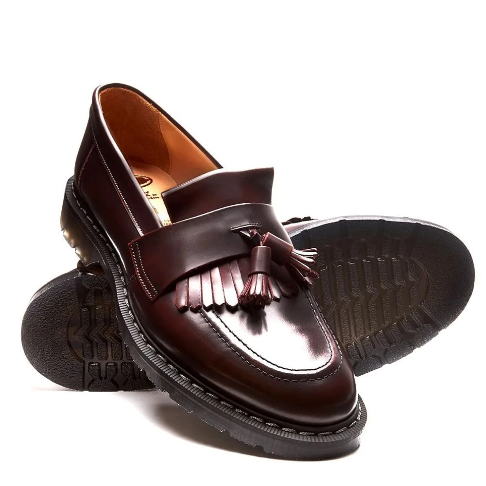 Solovair Tassel Loafer In Burgundy Rub-Off 4 Solovair Tassel Loafer In Burgundy Rub-Off - Image 2