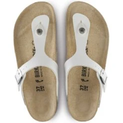 Birkenstock Gizeh Birko-Flor In White -Shoe Luxe Shop b i birkenstock gizeh birko flor white 43733 4 1100x