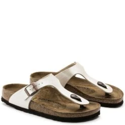 Birkenstock Gizeh Birko-Flor Graceful In Pearl -Shoe Luxe Shop b i birkenstock gizeh graceful pearl white 943873 3 1100x