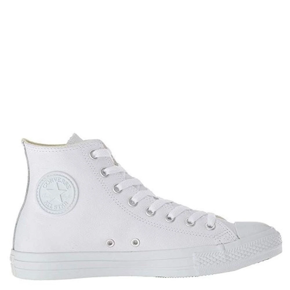 Converse Chuck Taylor All Star Mono Leather High Top In White Monochrome 4 Converse Chuck Taylor All Star Mono Leather High Top In White Monochrome - Image 2