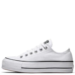 Converse Women's Chuck Taylor All Star Lift In White/Black -Shoe Luxe Shop c o convers chuck taylor all star lift low top white 560251c 1 1100x