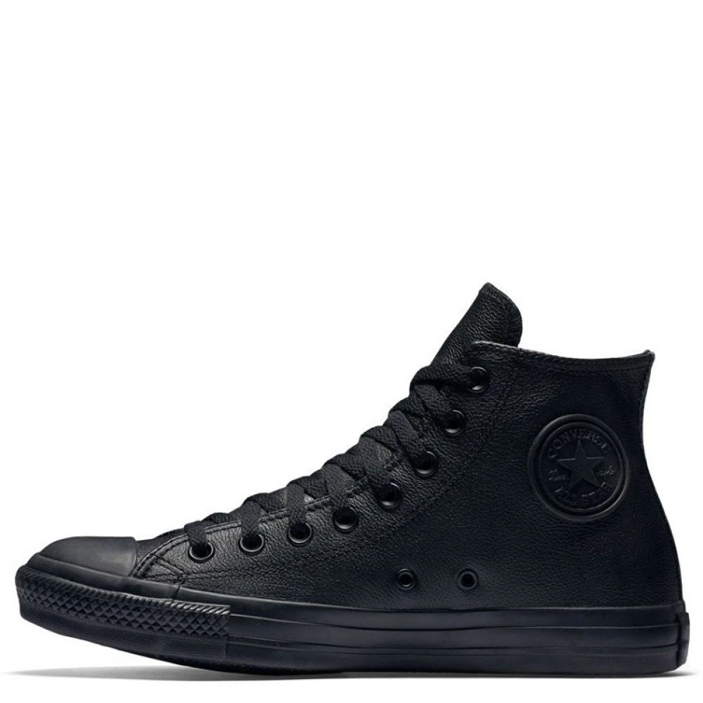 Converse Chuck Taylor All Star Mono Leather High Top In Black Monochrome 4 Converse Chuck Taylor All Star Mono Leather High Top In Black Monochrome - Image 2