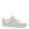 Reebok Women's Classic Nylon In White/Light Grey 1 Reebok Women's Classic Nylon In White/Light Grey -Shoe Luxe Shop fv4507 1 footwear photography side lateral center view white 1100x