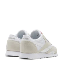 Reebok Women's Classic Nylon In White/Light Grey 10 Reebok Women's Classic Nylon In White/Light Grey -Shoe Luxe Shop fv4507 6 footwear photography back lateral top view white 1100x