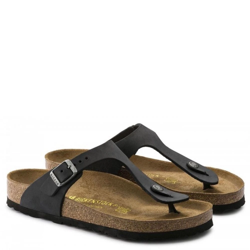 Birkenstock Women's Gizeh Oiled Leather In Black 4 Birkenstock Women's Gizeh Oiled Leather In Black - Image 2