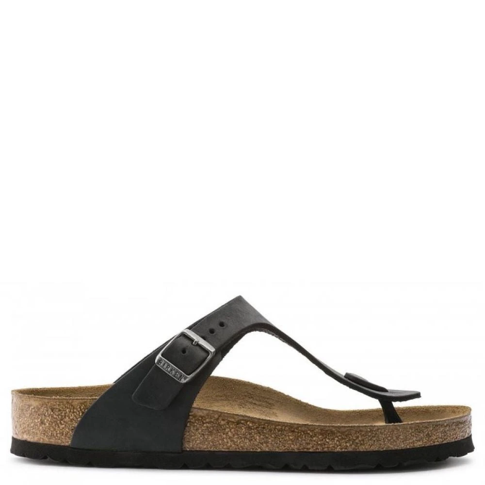 Birkenstock Women's Gizeh Oiled Leather In Black 3 Birkenstock Women's Gizeh Oiled Leather In Black
