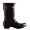 Hunter Women's Original Short Gloss Rain Boots In Black 2 Hunter Women's Original Short Gloss Rain Boots In Black -Shoe Luxe Shop ht wfs1000rgl 1055 1 1100x