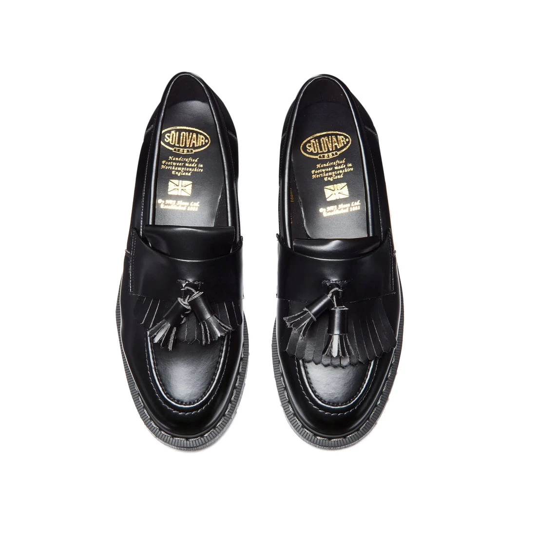 Solovair Vegan Tassel Loafer In Black Hi-Shine 6 Solovair Vegan Tassel Loafer In Black Hi-Shine - Image 4