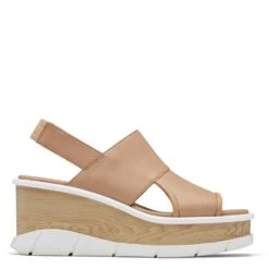 Sorel Women's Joanie III Slingback Wedge Sandal In Honest Beige/White