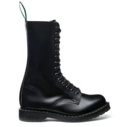 Solovair 14 Eye Derby Boot In Black Hi-Shine