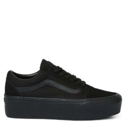 Vans Women's Old Skool Stackform In Suede/Canvas Black/Black