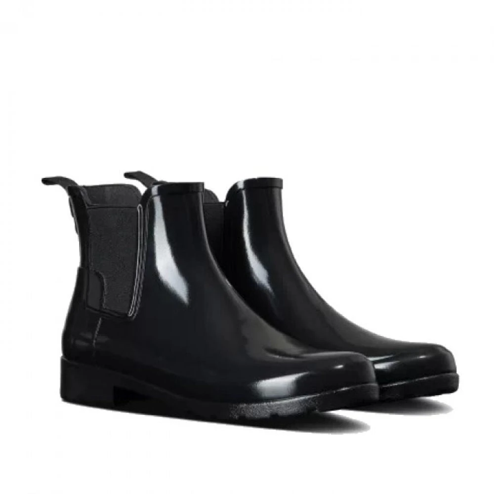 Hunter Women's Refined Gloss Slim Fit Chelsea Boots In Black 4 Hunter Women's Refined Gloss Slim Fit Chelsea Boots In Black - Image 2